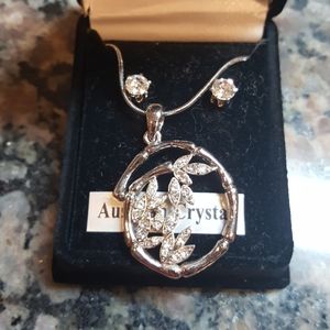 Austrian crystal necklace, earring, pendant new in gift box